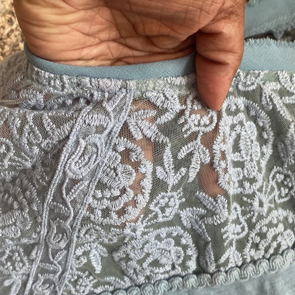 Hannah blue lace Short sleeve top size extra large - Picture 3 of 8